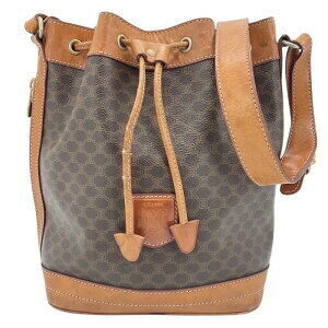 Celine Drawstring Shoulder Bag Macadam Brown